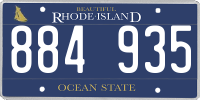 RI license plate 884935