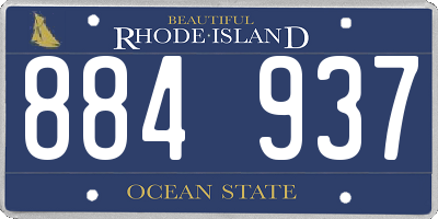 RI license plate 884937