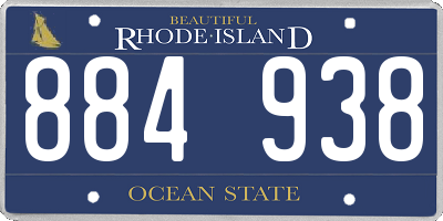 RI license plate 884938