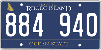 RI license plate 884940