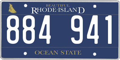 RI license plate 884941