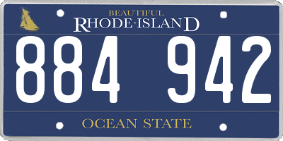 RI license plate 884942