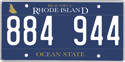 RI license plate 884944