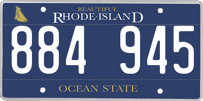 RI license plate 884945