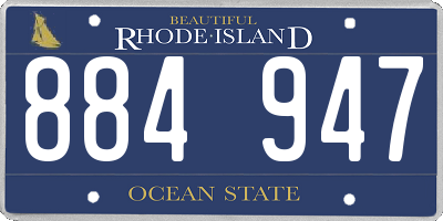 RI license plate 884947