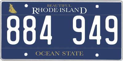 RI license plate 884949