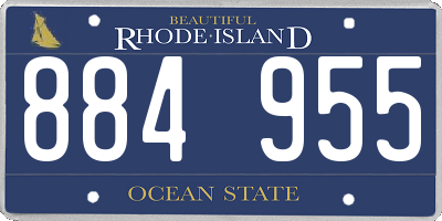RI license plate 884955