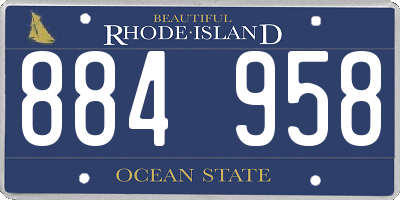 RI license plate 884958
