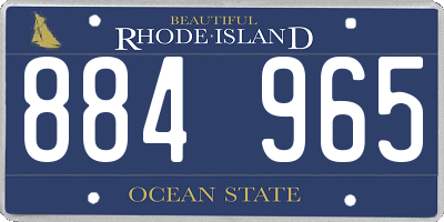 RI license plate 884965