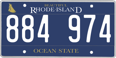 RI license plate 884974