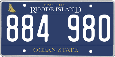 RI license plate 884980