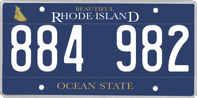 RI license plate 884982