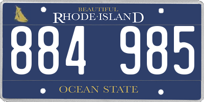 RI license plate 884985