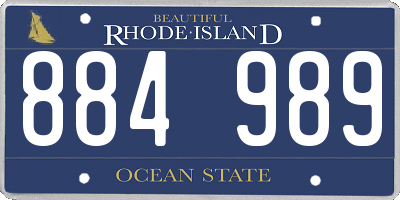 RI license plate 884989