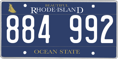 RI license plate 884992