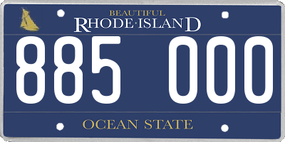 RI license plate 885000