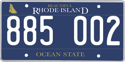 RI license plate 885002