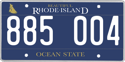 RI license plate 885004