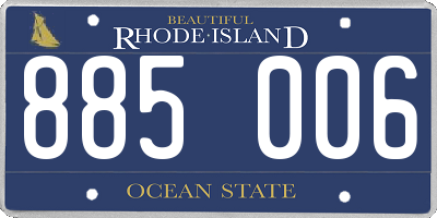 RI license plate 885006
