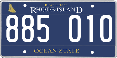 RI license plate 885010
