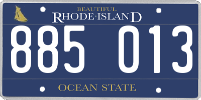 RI license plate 885013