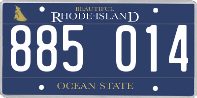 RI license plate 885014