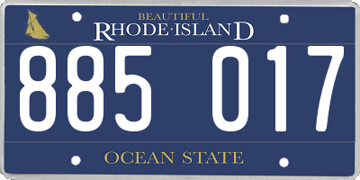 RI license plate 885017