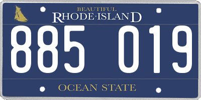 RI license plate 885019