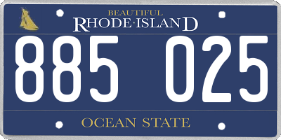 RI license plate 885025