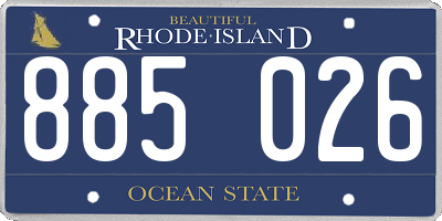 RI license plate 885026
