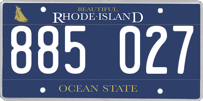 RI license plate 885027