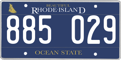 RI license plate 885029