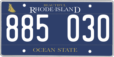 RI license plate 885030