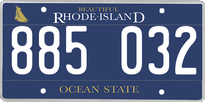 RI license plate 885032