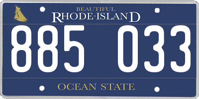 RI license plate 885033