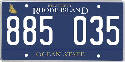 RI license plate 885035