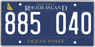 RI license plate 885040