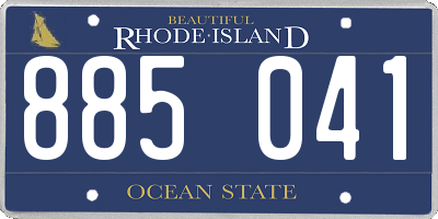 RI license plate 885041