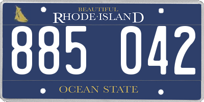 RI license plate 885042