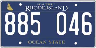 RI license plate 885046