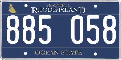 RI license plate 885058