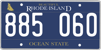 RI license plate 885060
