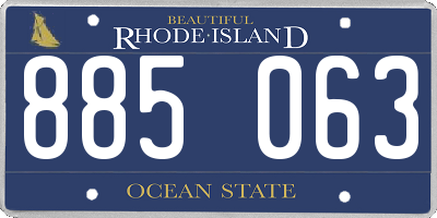 RI license plate 885063