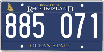 RI license plate 885071