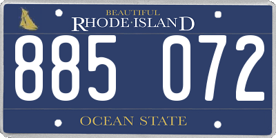 RI license plate 885072