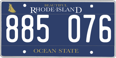 RI license plate 885076