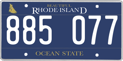 RI license plate 885077