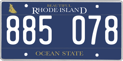 RI license plate 885078