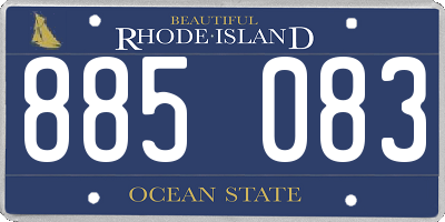 RI license plate 885083
