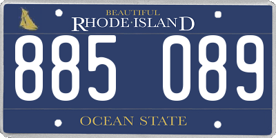 RI license plate 885089